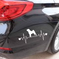 YJZT 17X8.1CM Funny Animal Car Sticker Shar Pei Lifeline Dog Heartbeat Vinyl Decal Black/Silver C24-1310