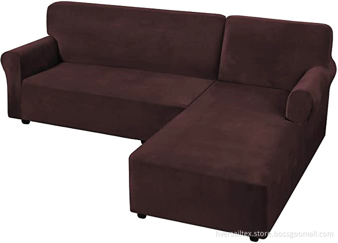 Velvet Corner Dyed L-Shaped Anti-Slip Sectional Slipcovers