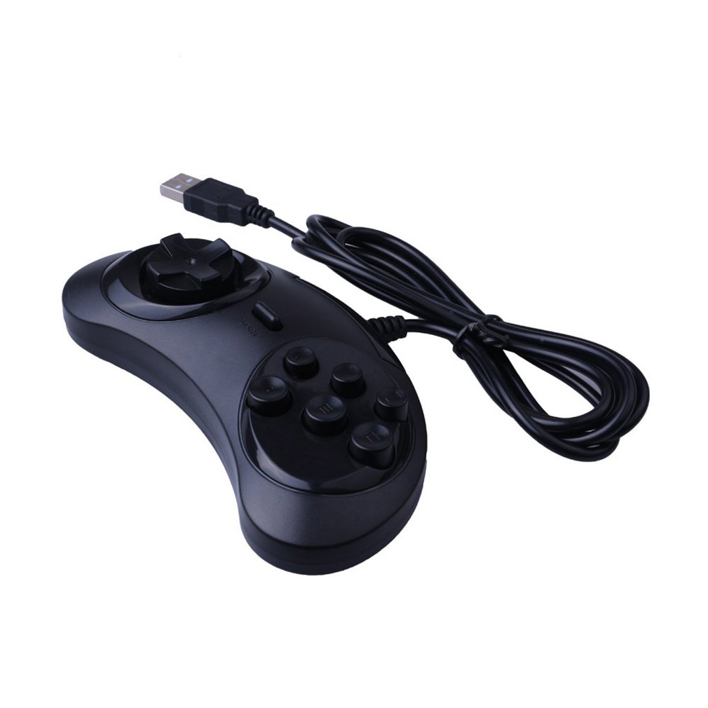 2020 USB Gamepad 6 Buttons Game Controller for SEGA USB Gaming Joystick Holder for PC MAC Mega Drive Gamepads