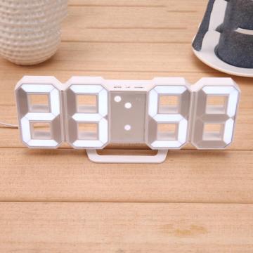 USB 8 Shaped Digital Table Clocks Wall Clock LED Time Display Creative Watches 24&12-Hour Display Alarm Snooze Home Decoration