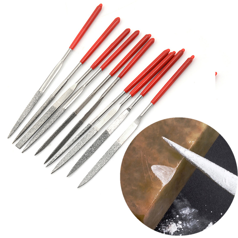 10pcs/set Metal Filing Tool Woodworking DIY Folder Hobby lMini File Set Wood Rasp Files Needle Carving Tools