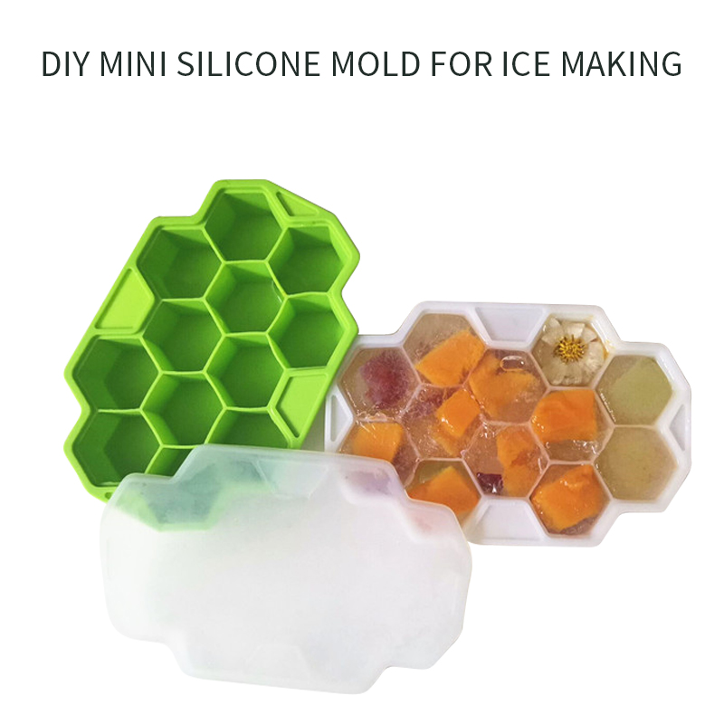 37 Cavity Ice Cube maker Honeycomb Ice Cube Tray Food Grade Flexible Silicone Ice cube Molds for Whiskey Cocktail Kitchen Tool