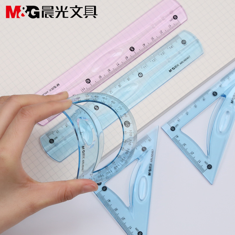M&G Soft Flexible Geometry Ruler Set Maths Drawing compass stationery Rulers Protractor mathematical compasses for School AR0467