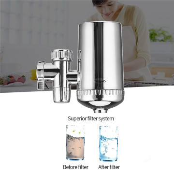Stainless Steel Tap Water Filter Kitchen Faucet Mount Water Purifier Rust Bacteria Removal Diatom Ceramic Washable Filter Home 4