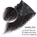 Modern Show Water Wave Clip In Human Hair Extensions Remy Human Hair Brazilian Clip Natural Black 8Pcs/Set 120g