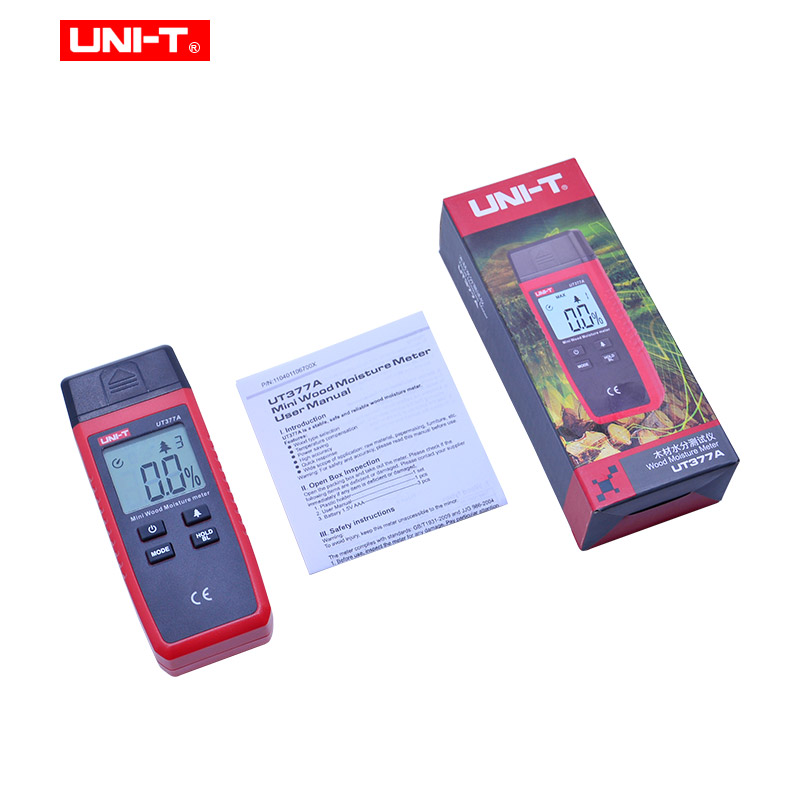 UNI-T UT377A Digital Wood Moisture Meter tester LCD Backlight Hygrometer Humidity Tester for Paper Plywood Wooden Materials