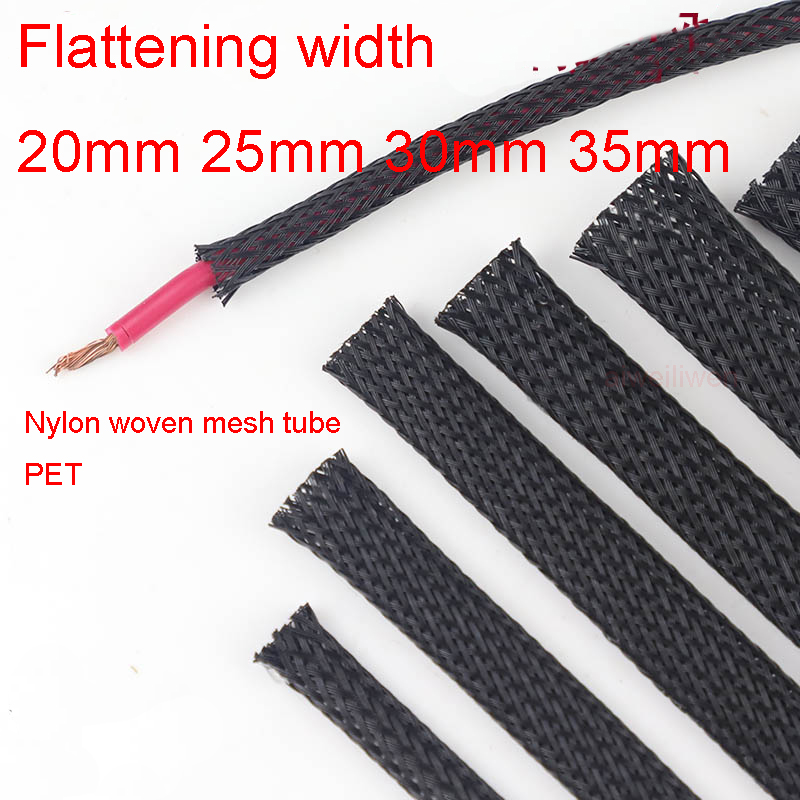 20mm 25mm 30mm 35mm Fire Resistant Nylon woven mesh tube PET extension hose armoured tubing electric wire conduit Expansion hose