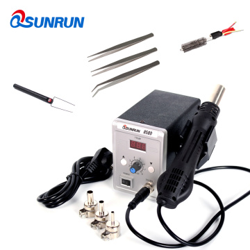 Qsunrun 858D 110V / 220V 700W 858D+ ESD Soldering Station LED Digital Solder Iron Hot Air Gun With Free Gifts For Welding Repair