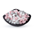 30pcs 12mm Lentils Silicone Beads Rodent Baby Teethers Beads Pearl Silicone Teething Toys DIY Pacifier Chain Baby Products