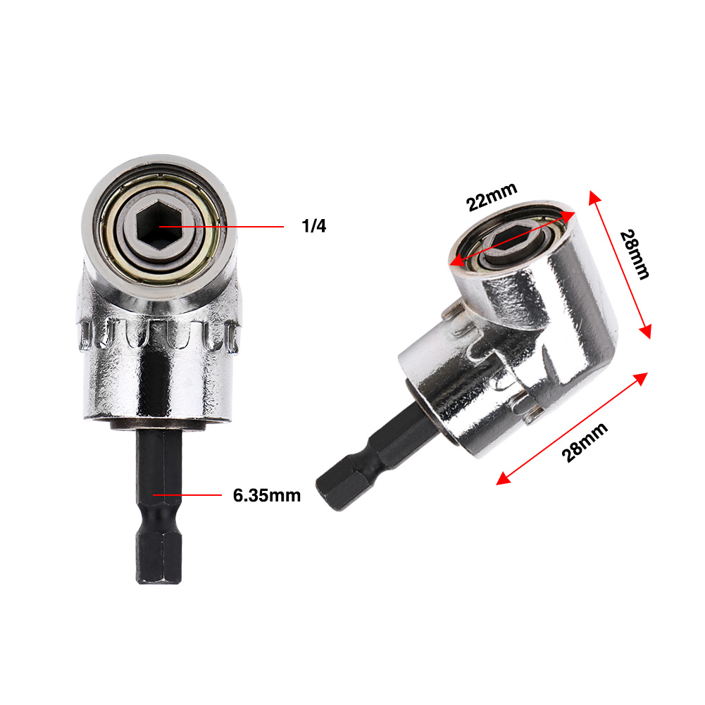 Right Angle Drill 105 Degree Right Angle Driver Angle Extension Power Screwdriver Drill Attachment 1/4inch Hex Bit Drill Bit