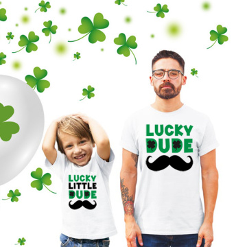 1pcs Lucky Dude Lucky Little Dude Father Son St Patricks Day shirts Family St Patricks Day t-shirts Dad baby matching outfit
