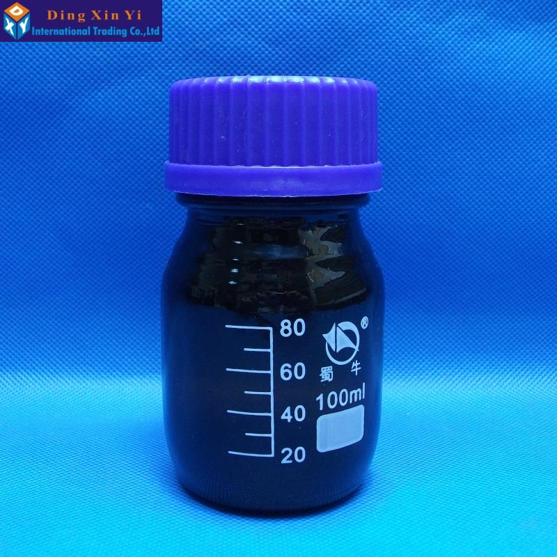 100ML amber glass reagent bottle with blue screw cap 100ml laboratory reagent bottle