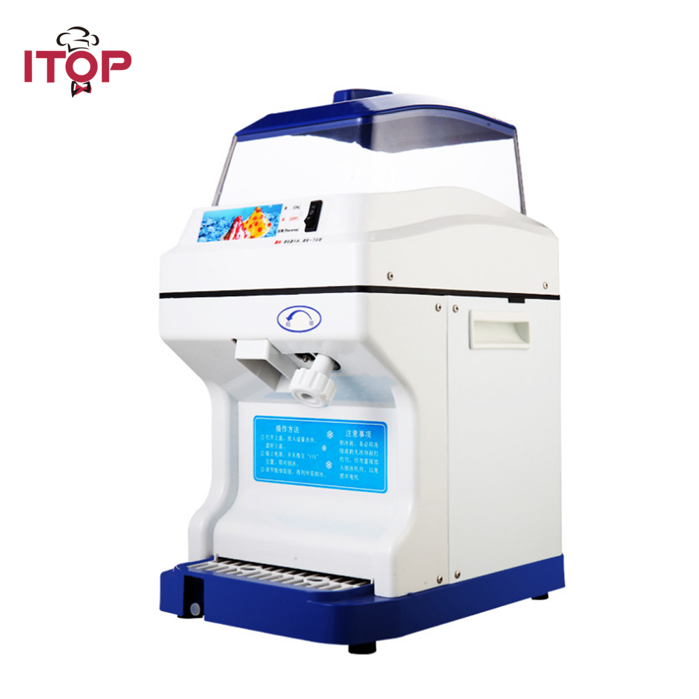 ITOP Commercial Electric Ice Crusher Shaver 200kgs/h Snow Cone Ice Maker Machine Adjustable Ice Thickness slushy maker