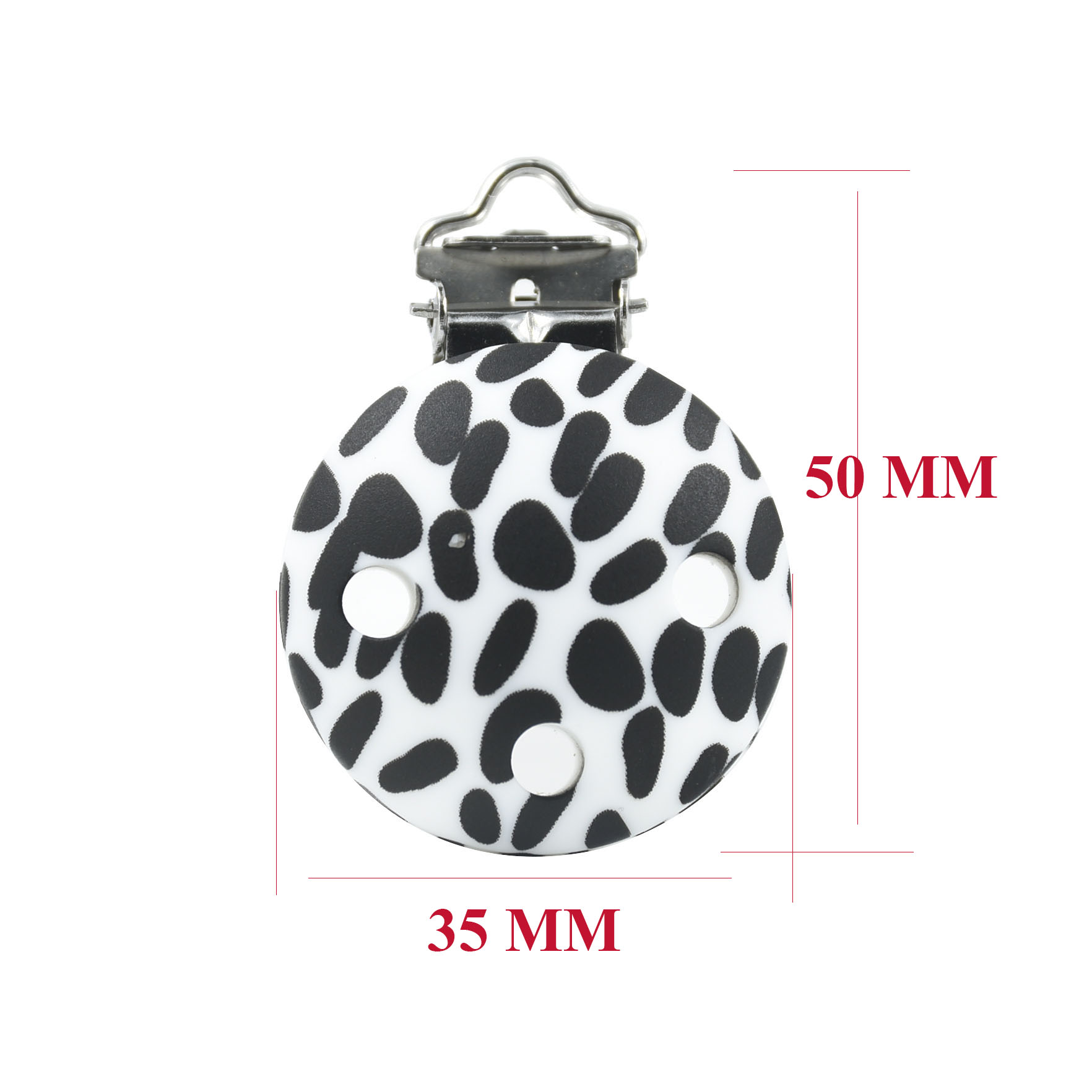 2 PCS 35 MM Round Leopard Pacifier Clip Silicone Bead Baby Teether teething Accessories Clip Nipple Clasps Toy DIY Bead Tool