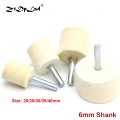 1X 6mm Shank 20-40mm Pad Wool Felt Polishing Buffing Wheel Grinding Head Metals Rotary Tools Wheels Tool Drill Electric Grinder