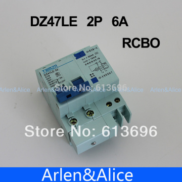 DZ47LE 2P 6A 230V~ 50HZ/60HZ Residual current Circuit breaker with over current and Leakage protection RCBO