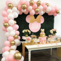 112pcs Balloon Garland Arch Kit 16Ft Long Pink White Gold Latex air Balloons Pack for baby shower birthday party decor supplies.