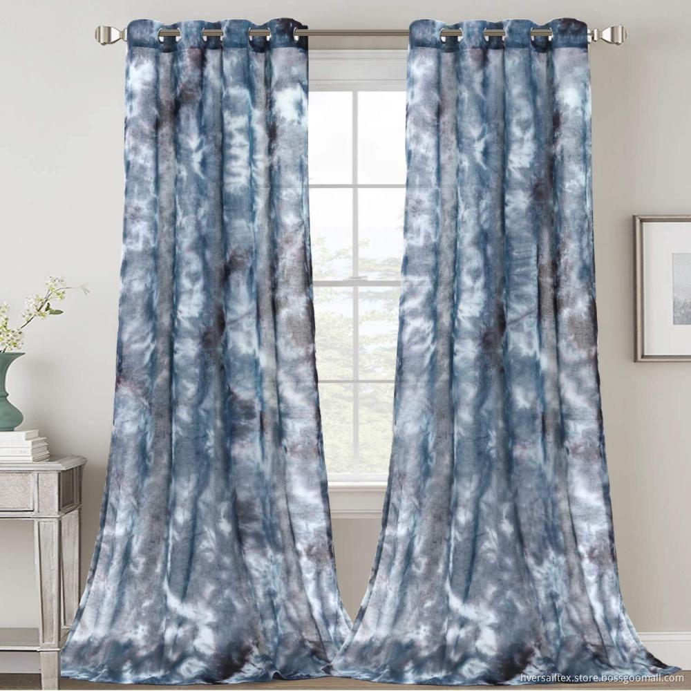 Fancy Tie Dye Linen Door Curtains