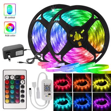 Voice Control LED Strip 12V Wifi Music work with Alexa and Google Assistant Festoon Lights for Bedroom RGB Tape Indoor Lighting