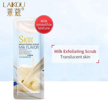 LAIKOU Portable Milk Body Scrub Cream Deep Cleansing Skin Whitening Go Cutin Dead Skin Treatment Acne Moisturizing Body Care