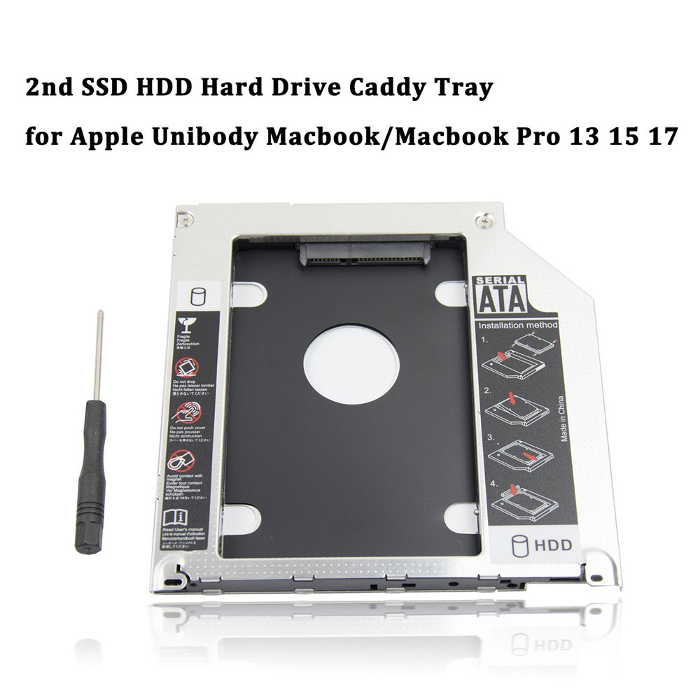 Universal Aluminum 9.5mm SATA III 2nd SSD HDD Hard Drive Caddy Adapter Tray Enclosure For Laptop CD-ROM DVD-ROM