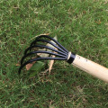 New Durable 5-Tine Multifunction Garden Claw Rake For Fallen Leaves Loosen Soil Nursery Cleaning Wood Handle Garden Mini Tools