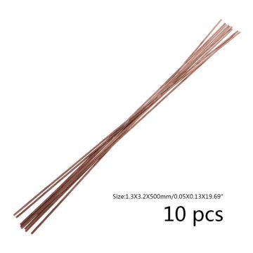 10pcs 1.2X3.2X500mm Flat Silver Electrode Low Temperature Phosphor Copper Welding Rods HL201 Selffluxing Brazing Alloy Soldering