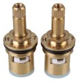 49X22mm Gold Brass Female Thread Faucet Cartridge Valve Core Kitchen 8.2mm Anticlockwise Water Tap Fitting Pack of 2