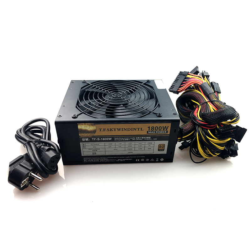 free ship Computer Mining Power 1800W psu PC Power Supply 12V 24PIN 8PIN for Miner High quality Power supply For BTC ETC ZEC