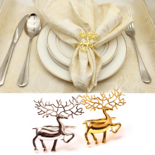 2020 Christmas Napkin Holder Alloy High-quality Cute Durable Delicate Deer Napkin Ring for Bar Restaurant Christmas Party Dinner