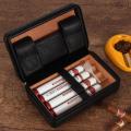 GALINER Travel Cigar Humidor Box Cedar Wood Leather Cigar Case Portable Humidor For 4 COHIBA Cigars Box W/ Gift Box