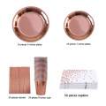 Gilded rose gold tablecloth paper cup knife fork spoon paper tray party supplies decoration set