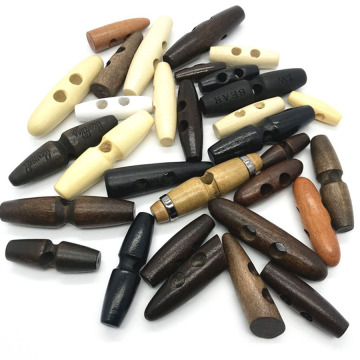 10pcs Retro Scrapbooking Wooden Buttons 2 Holes Sewing Horn Toggle Buttons For Clothing Accessories Craft DIY Sewing Garment