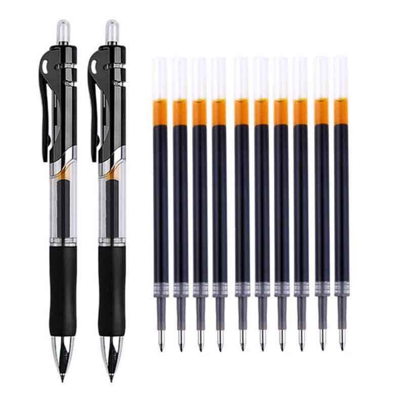 Retractable pens refills Set black/red/blue ink large capacity 0.5 mm Ballpoint Pen for Office school writing supplies