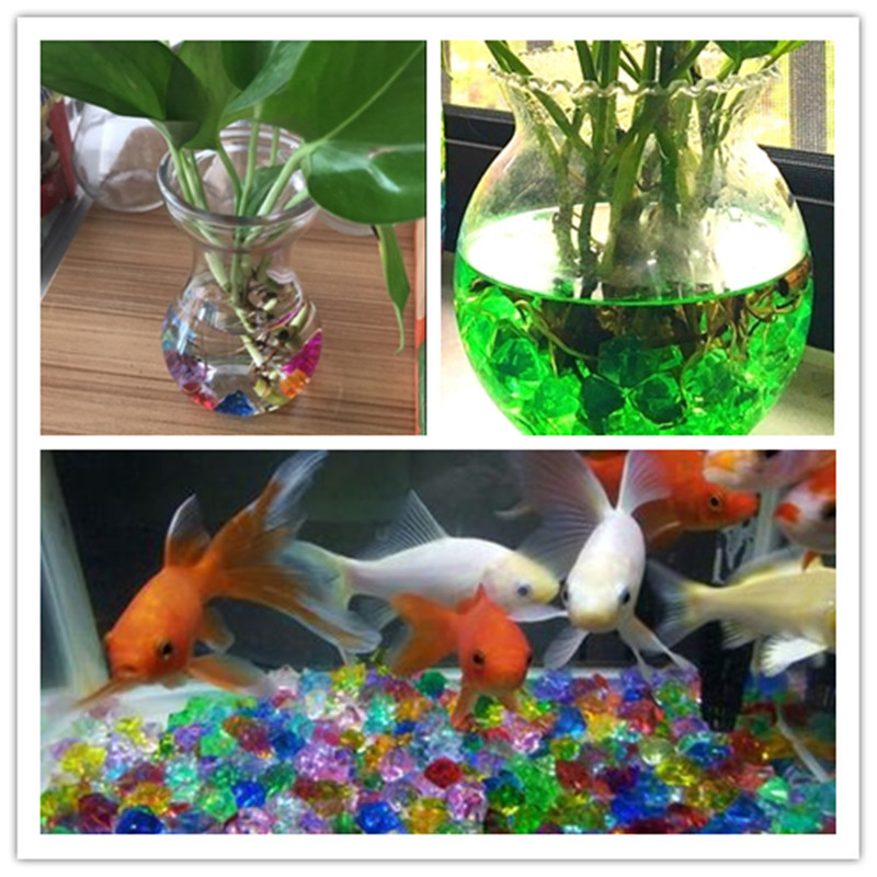 100Pcs /lot Multicolor Aquarium Acrylic Stones Fish Tank Vase Decorative Pebbles Rocks Gems Stones