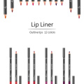 Fashion 12pcs/Set Women Waterproof Lip Liner Pencil Long Lasting Lipliner Makeup Tools Natural Easy to Wear Cosmetic Lipliner