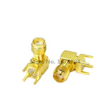 10PCS SMA female Thru Hole plug Right Angle 90 DEGREE ( SMA-KWE ) PCB Mount connector RF adapter .