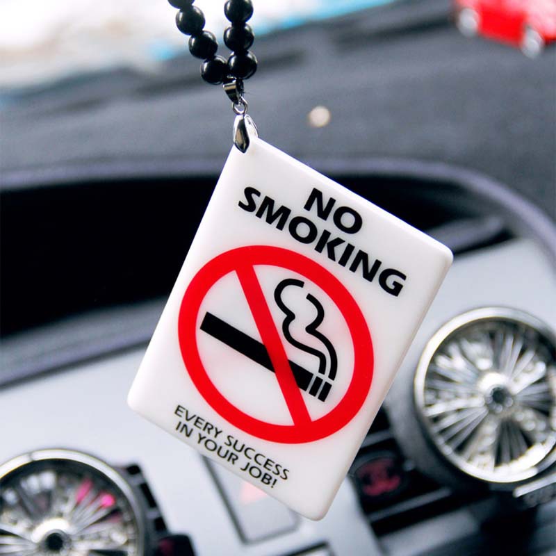 Car Pendant Letter NO SMOKING Hanging Ornaments Automobiles Rearview Mirror Suspension Decoration Accessories Gifts