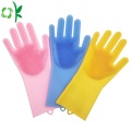 Silicone Washing Cleaning Brush Gloves Dishwashing Glvoes