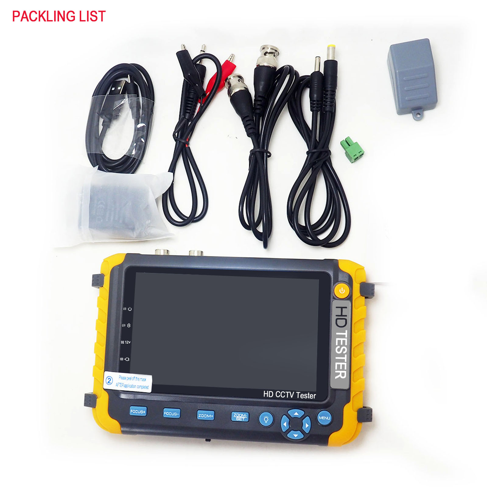 IV8W CCTV tester monitor for 8MP AHD TVI CVI CVBS camera testing RS485 PTZ control VGA HDMI input UTP Cable testing