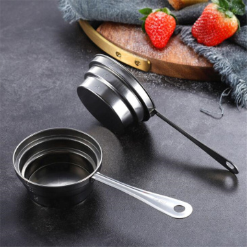 Stainless Steel Measuring Spoon Espresso Scoop Baking Tea Long Handle Measuring Spoon Milk Powder Coffee Seasoning Measuring Cup