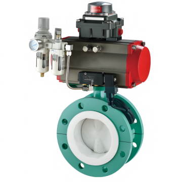 Fluorine Lined Pneumatic Pipeline Butterfly Valve