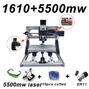 CNC1610 Laser Engraving Machine ER11 500mw 1500mw 5500mw Head Wood Router PCB Milling Machine Wood Carving Machine DIY