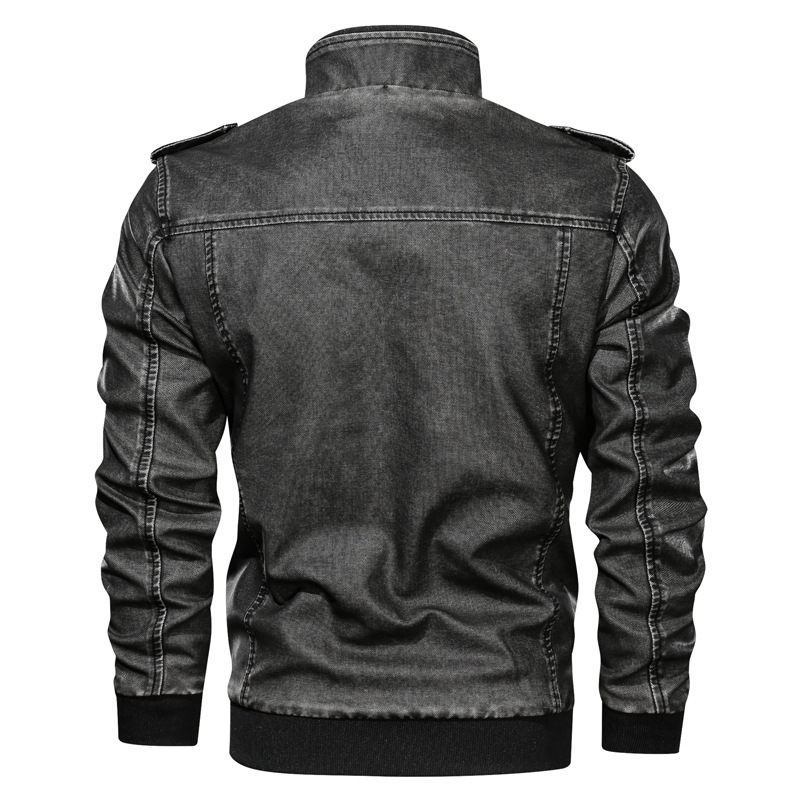 2019 New Autumn Winter PU Leather Jacket Men Slim Fit Mens Motorcycle Jacket Brand Quality Leather Men Jacket