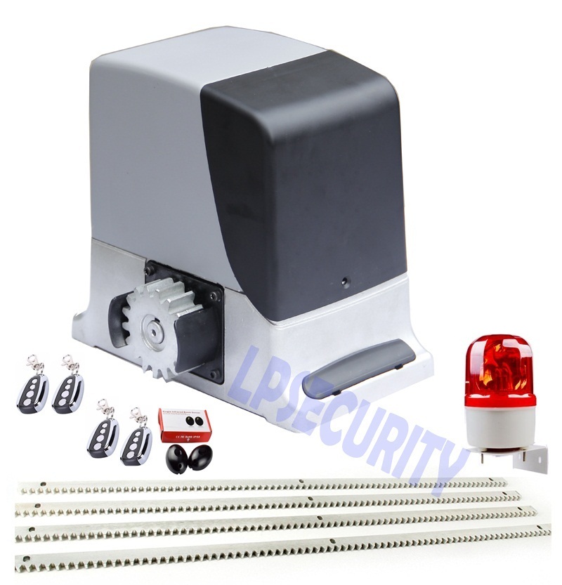 LPSECURITY 230V/120V complete kit GSM electrical automatic sliding gate motor operator 600kg with 4m 5m racks