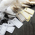 100 pcs/lot Silver Gold DIY String Price Label Paper Blank Pricing Tags Packaging Label Garment Tags Gift Card 26X15mm