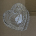 Clear And Copper Glass Heart Trinket Box