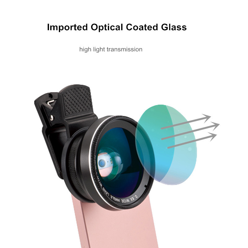 HD Professional Optical Glass Mobile Phone Lens 0.6X 0.45X Super Wide Angle 15X Macro Camera Lenses for iPhone Android Lentes