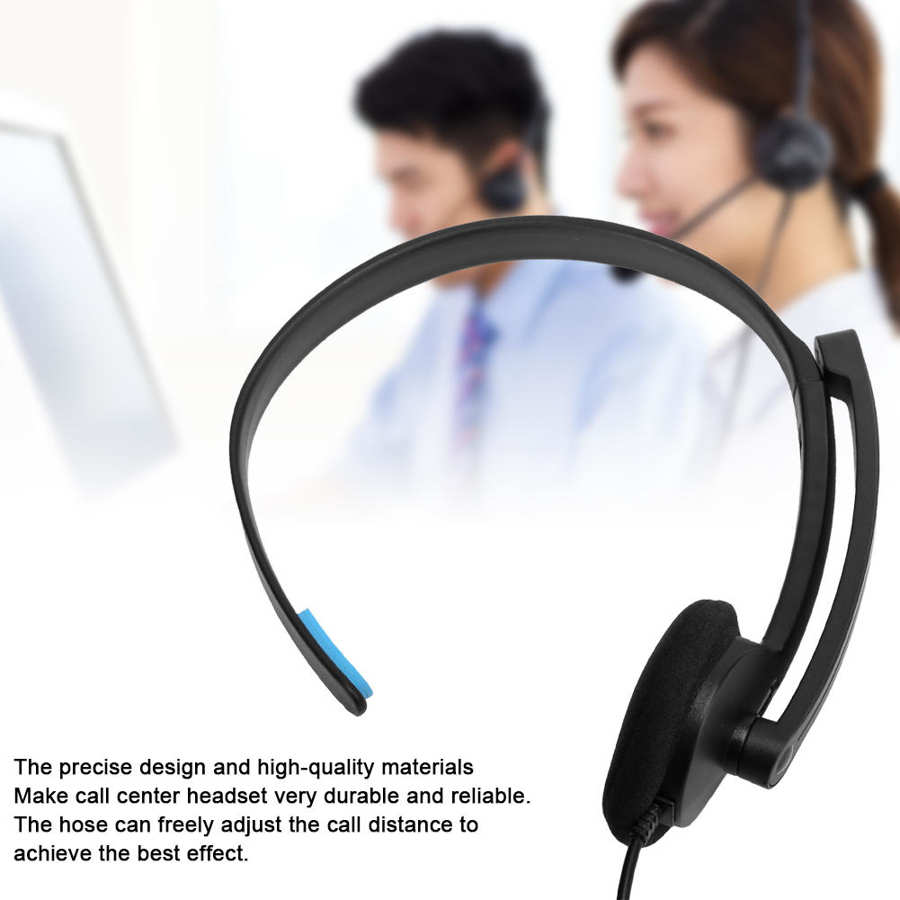 Call Center Headset MIC Service Headphone for Cordless Telephone Wired Phone Headset 3.5mm New