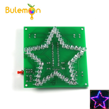 Colorful Glare Five-pointed Star Water Light Pattern LED Light 51 Single-chip Electronic DIY Production Kit